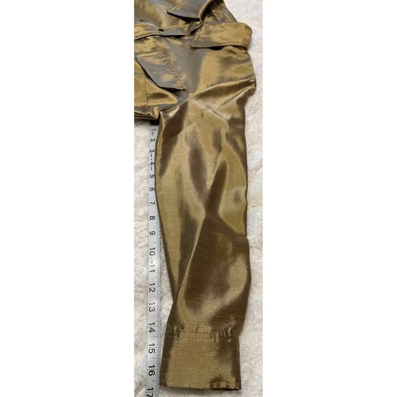 Women's Kasper Brand Metallic Gold Button-Down Blouse 100% Polyester Size PS - Picture 9 of 16